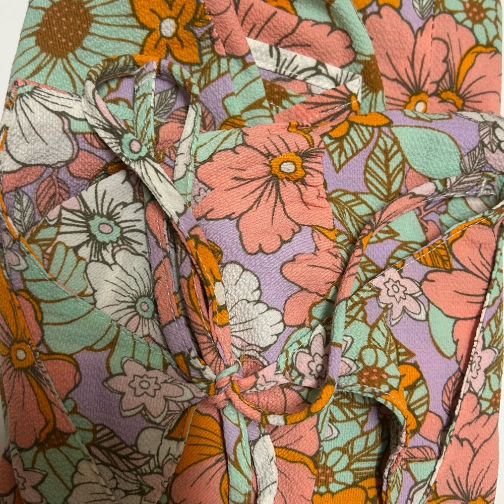 Floral Print Tie-Back Skirt